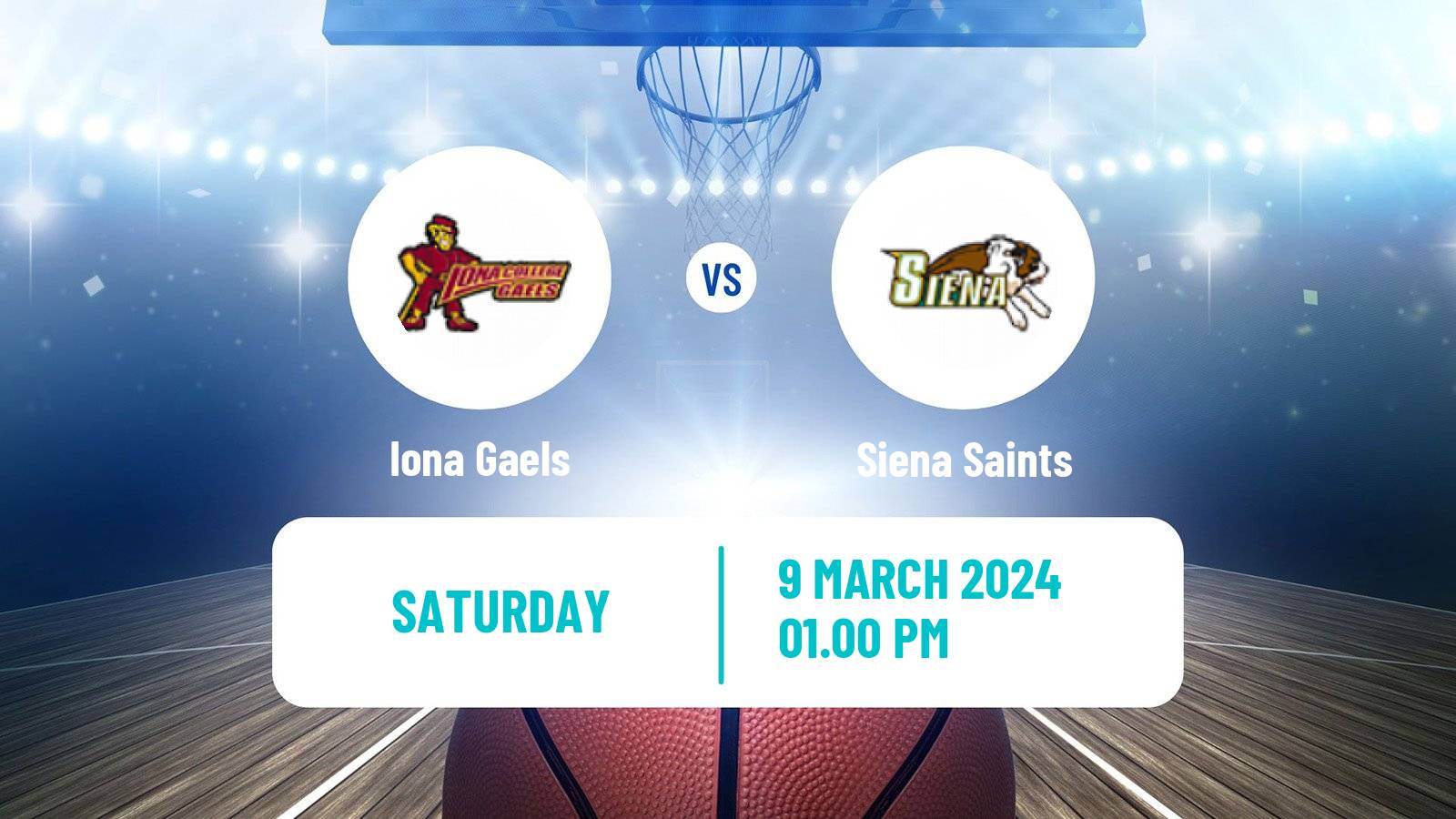 Basketball NCAA College Basketball Iona Gaels - Siena Saints