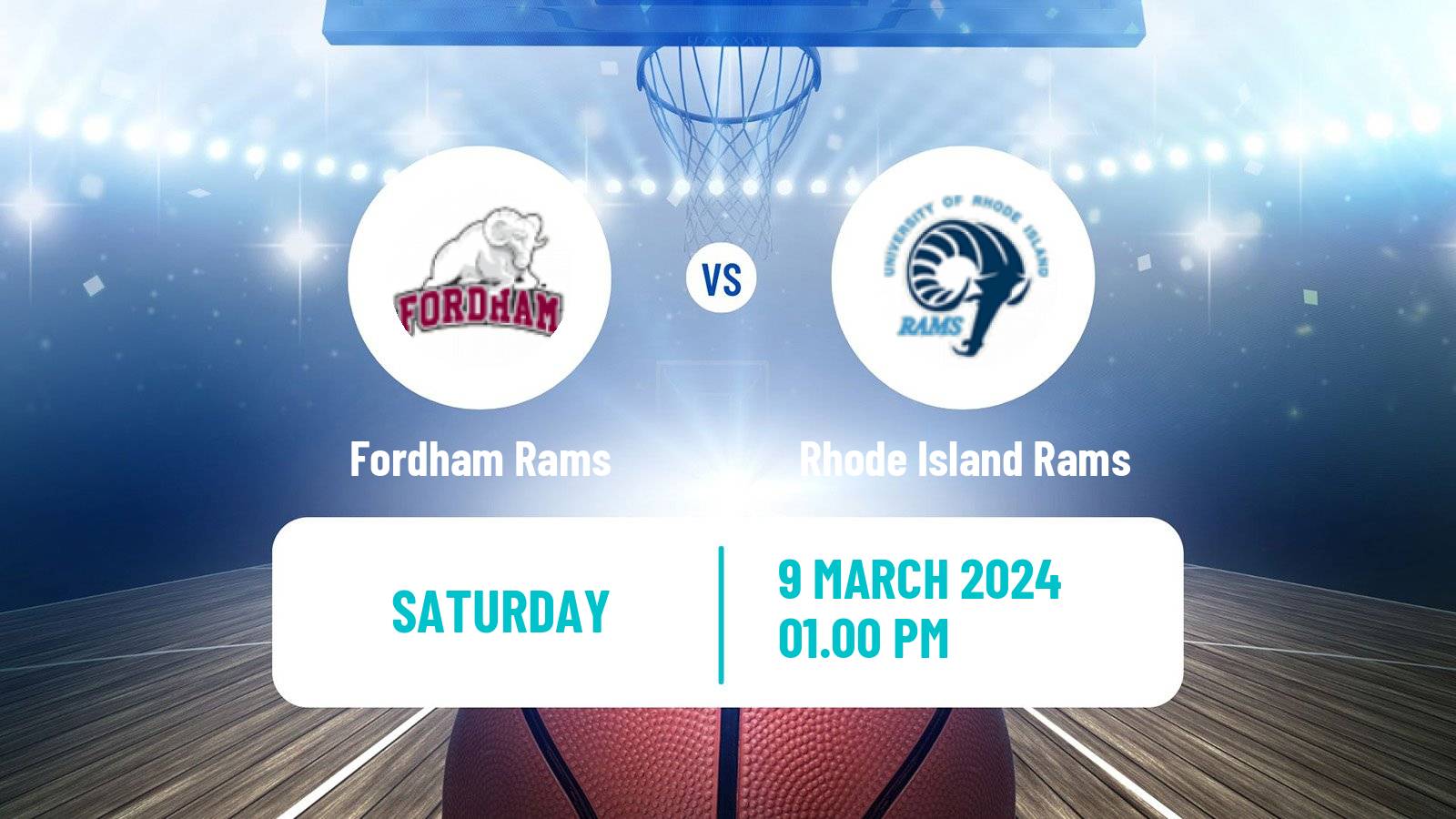 Basketball NCAA College Basketball Fordham Rams - Rhode Island Rams