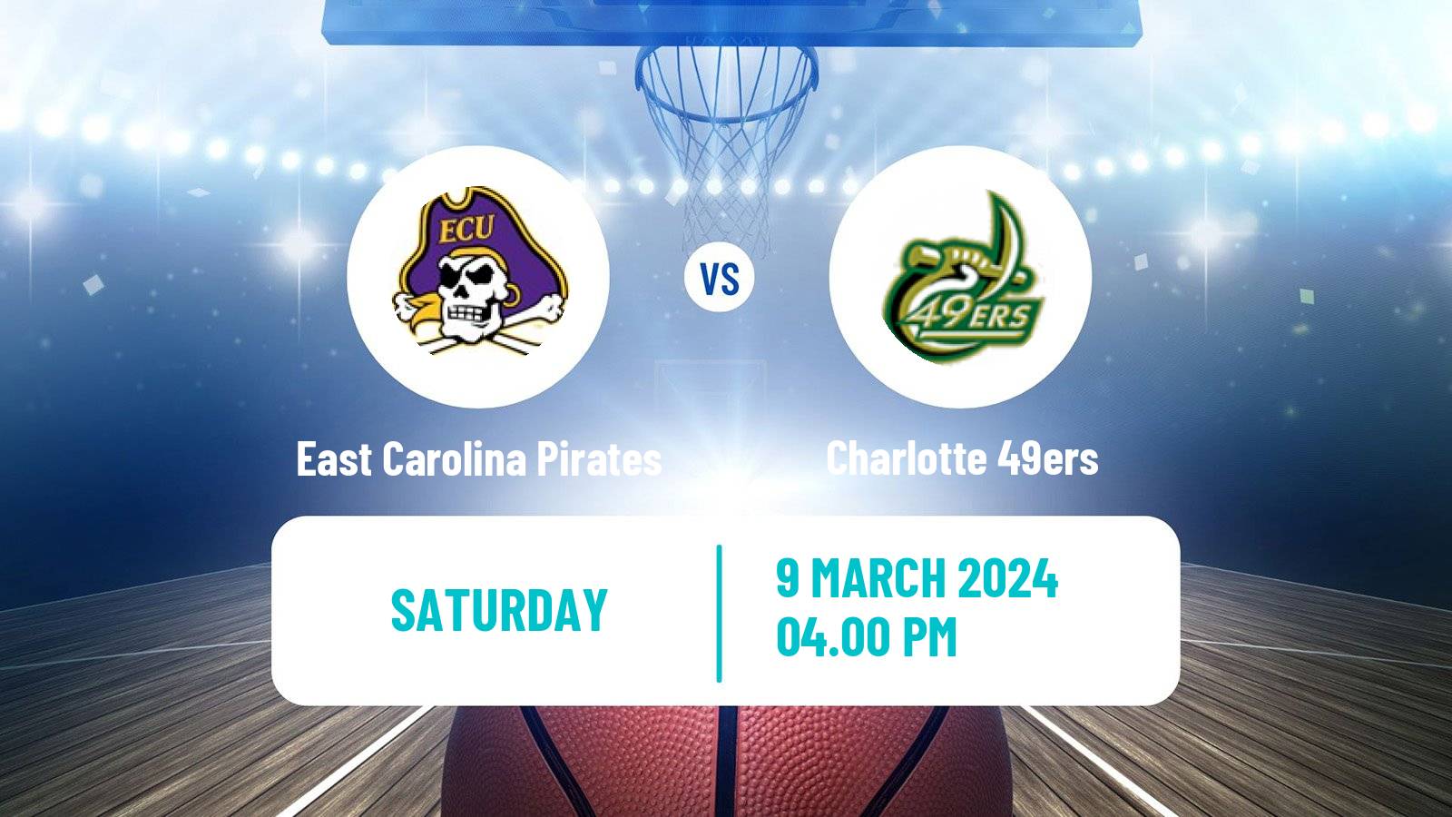 Basketball NCAA College Basketball East Carolina Pirates - Charlotte 49ers