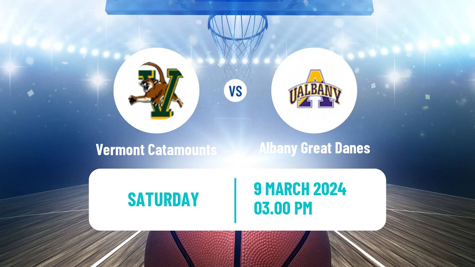Basketball NCAA College Basketball Vermont Catamounts - Albany Great Danes