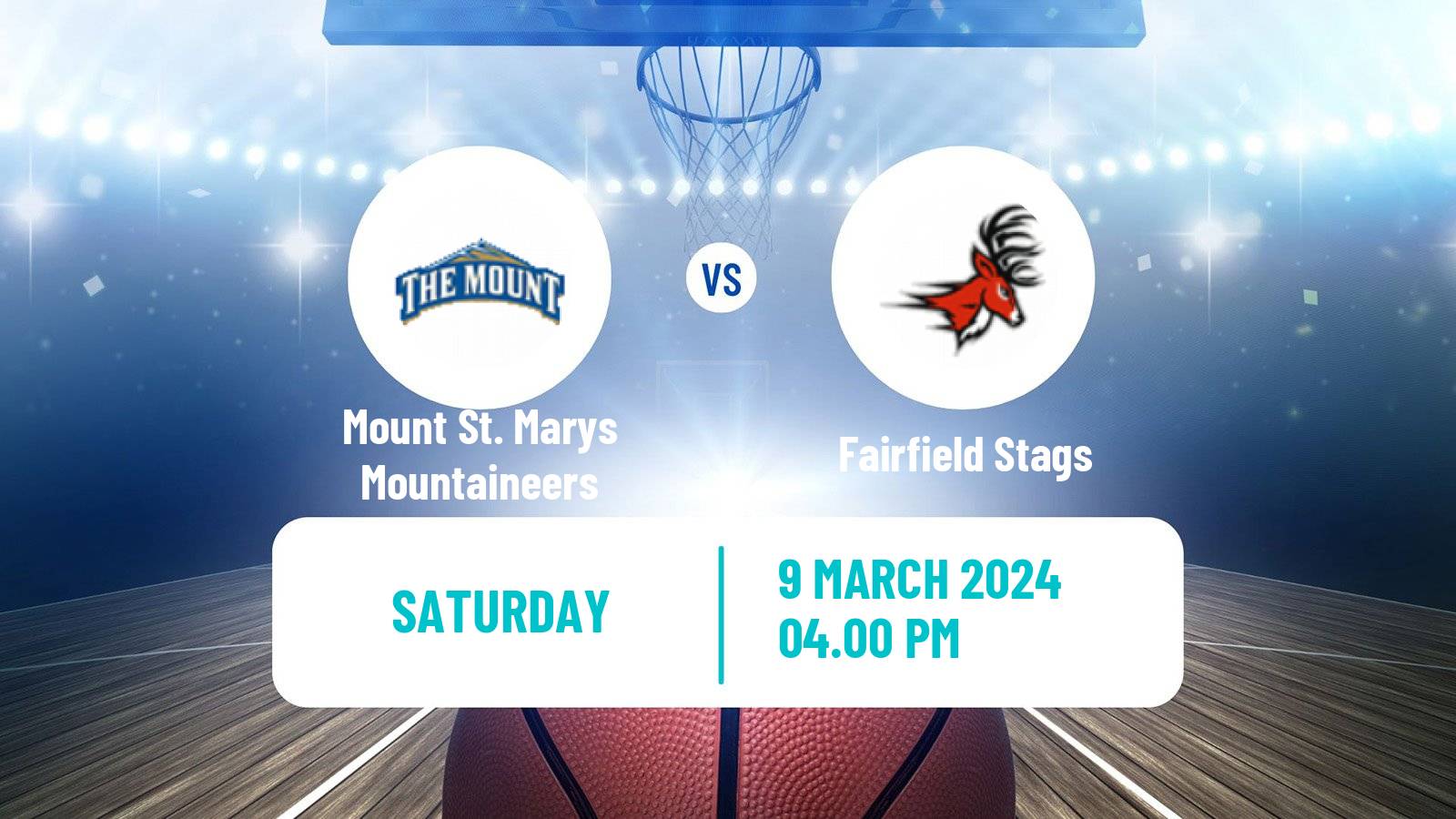 Basketball NCAA College Basketball Mount St. Marys Mountaineers - Fairfield Stags