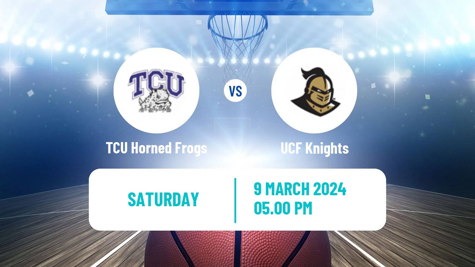 Basketball NCAA College Basketball TCU Horned Frogs - UCF Knights