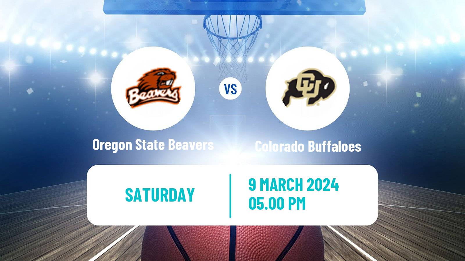 Basketball NCAA College Basketball Oregon State Beavers - Colorado Buffaloes