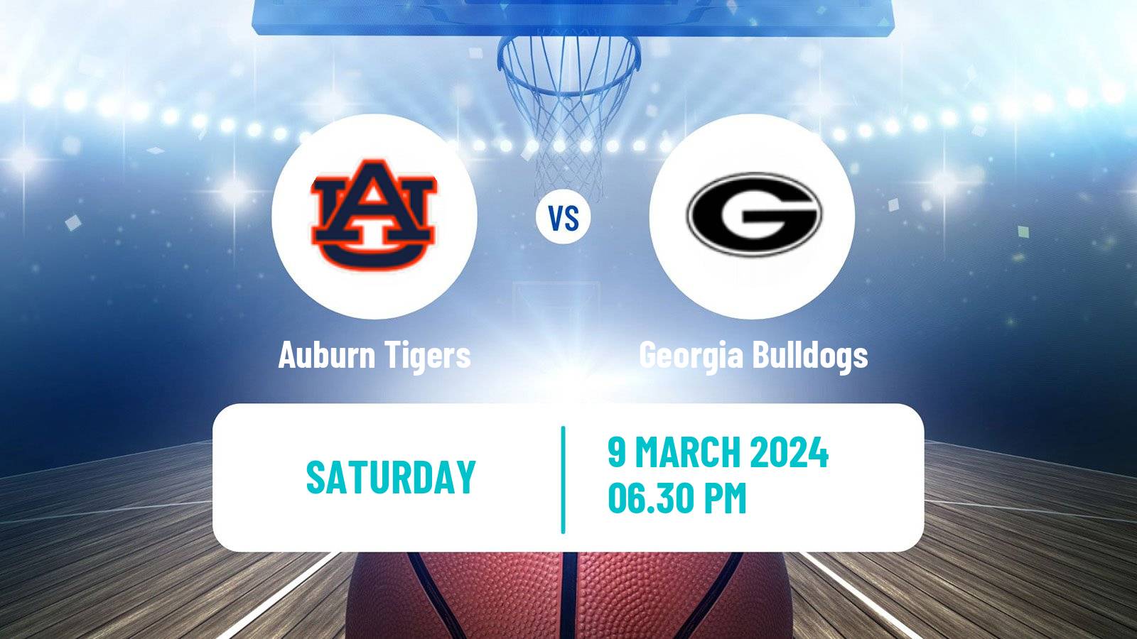 Basketball NCAA College Basketball Auburn Tigers - Georgia Bulldogs