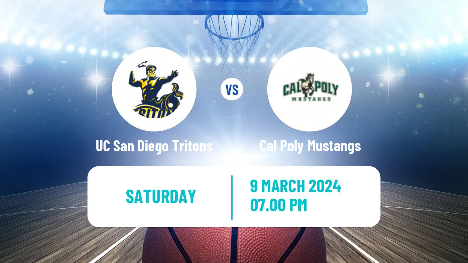 Basketball NCAA College Basketball UC San Diego Tritons - Cal Poly Mustangs