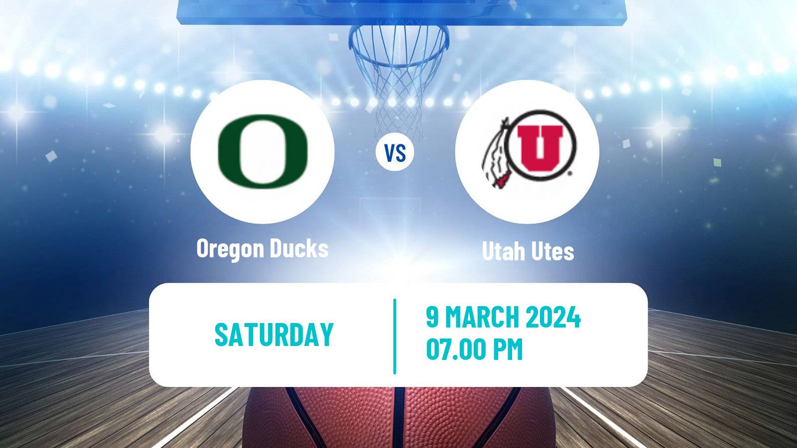 Basketball NCAA College Basketball Oregon Ducks - Utah Utes