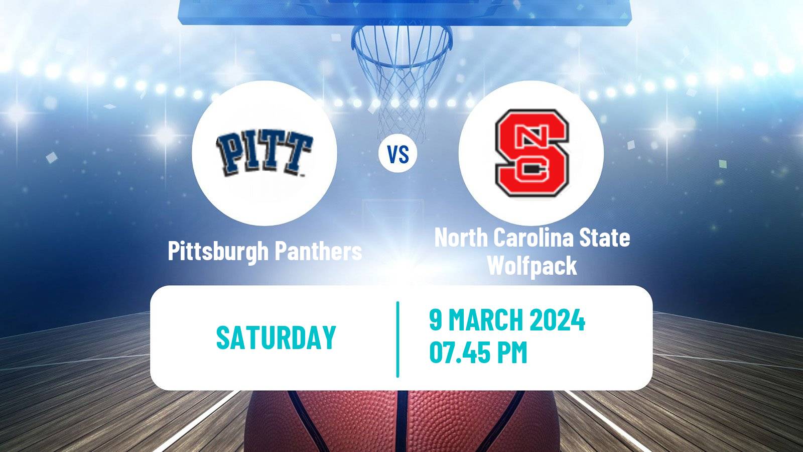 Basketball NCAA College Basketball Pittsburgh Panthers - North Carolina State Wolfpack