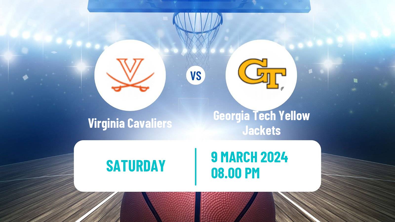 Basketball NCAA College Basketball Virginia Cavaliers - Georgia Tech Yellow Jackets