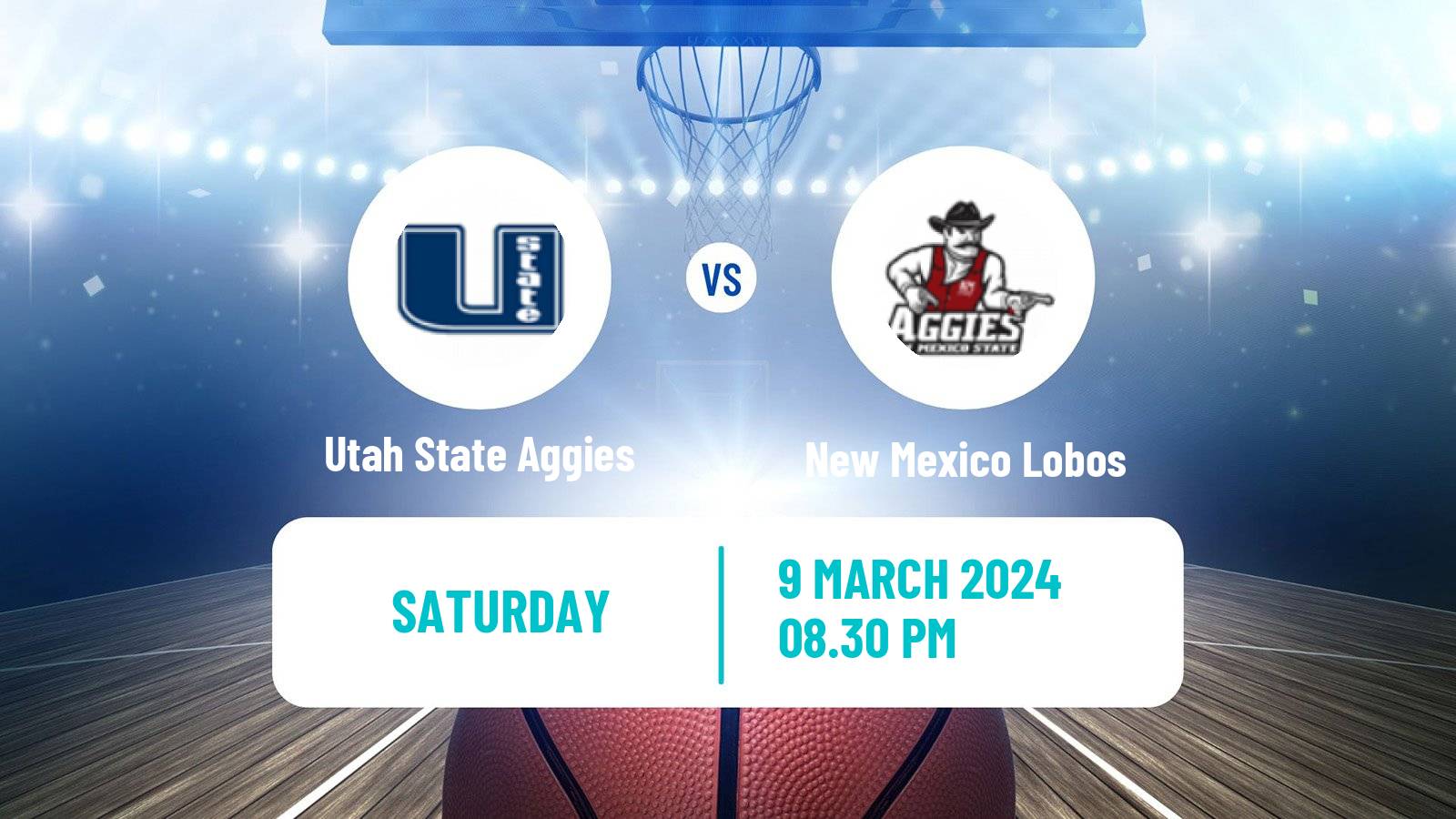 Basketball NCAA College Basketball Utah State Aggies - New Mexico Lobos