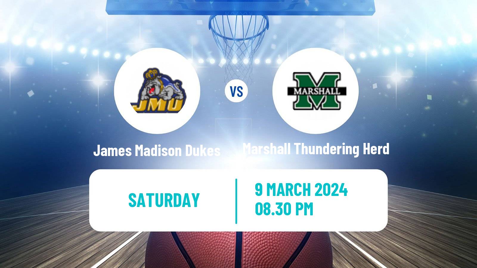 Basketball NCAA College Basketball James Madison Dukes - Marshall Thundering Herd