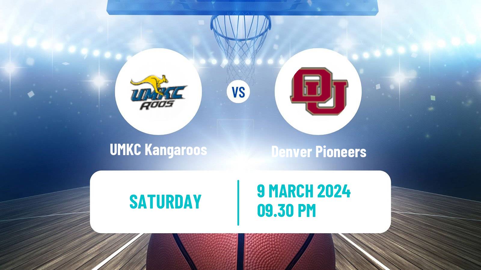 Basketball NCAA College Basketball UMKC Kangaroos - Denver Pioneers