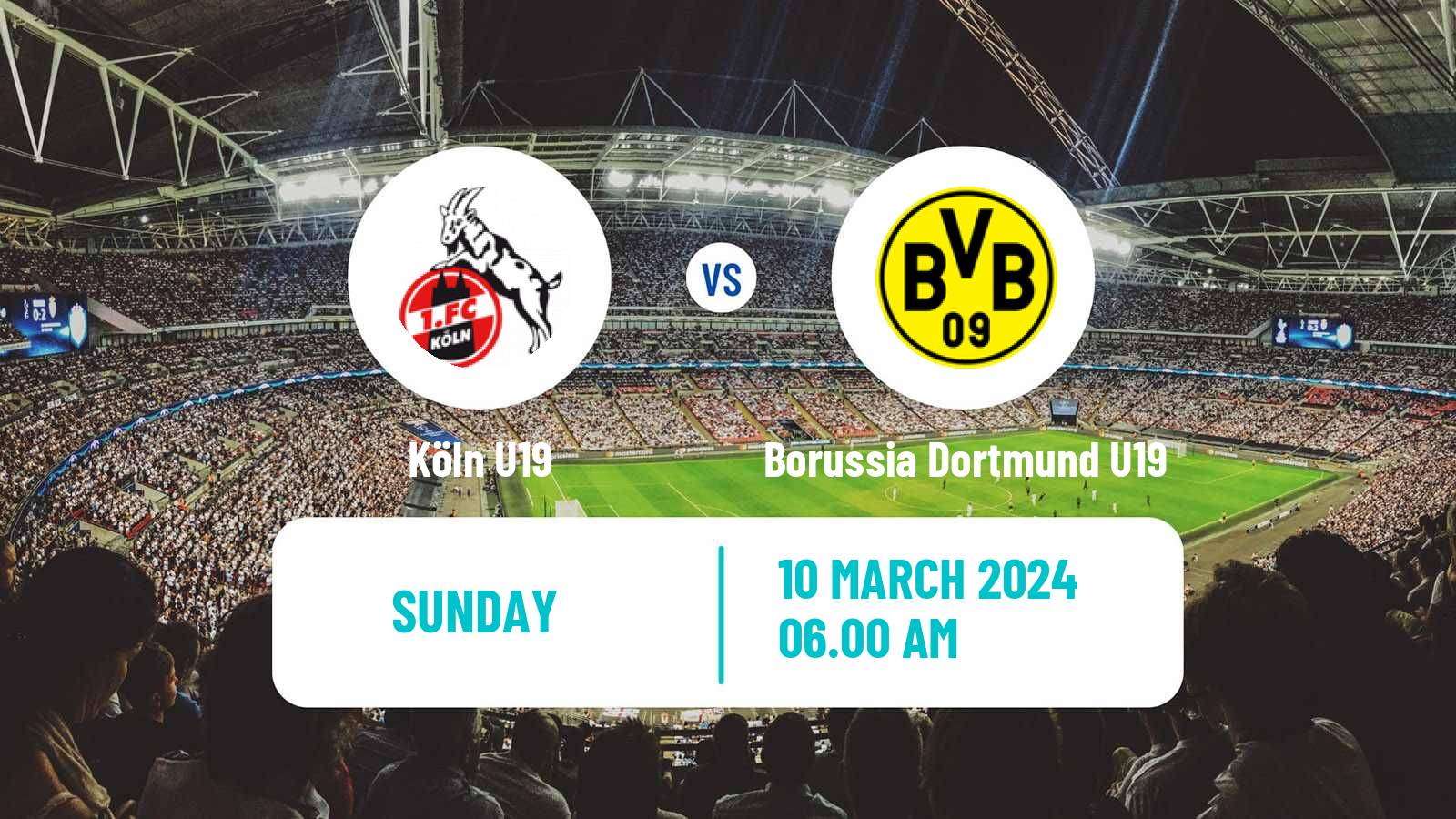 Soccer German Junioren Bundesliga West Köln U19 - Borussia Dortmund U19
