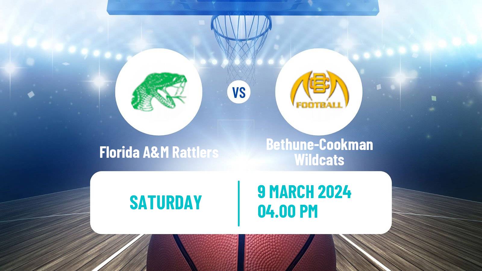 Basketball NCAA College Basketball Florida A&M Rattlers - Bethune-Cookman Wildcats