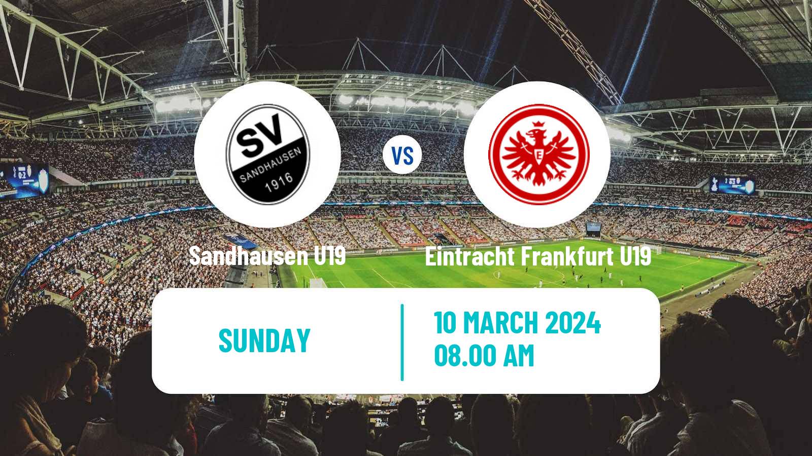 Soccer German Junioren Bundesliga South Sandhausen U19 - Eintracht Frankfurt U19