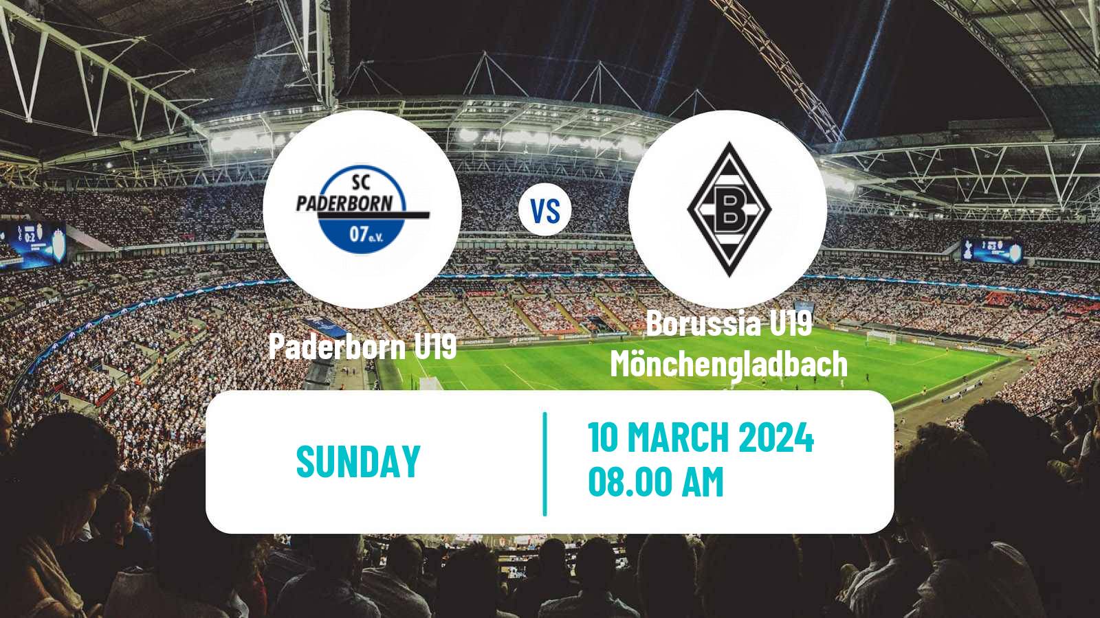 Soccer German Junioren Bundesliga West Paderborn U19 - Borussia U19 Mönchengladbach