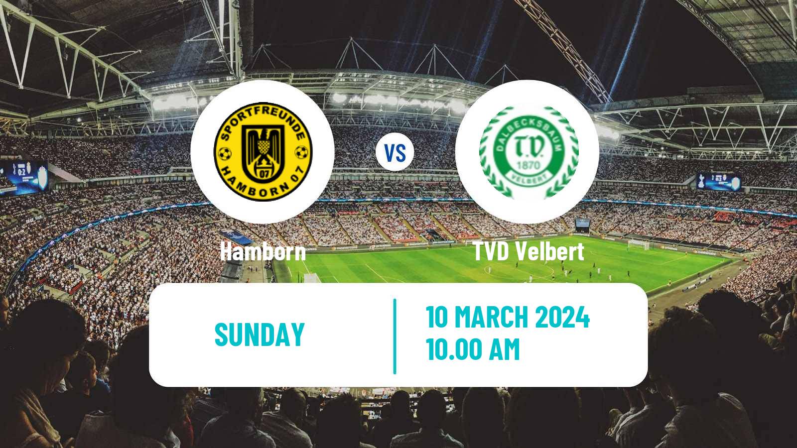 Soccer German Oberliga Niederrhein Hamborn - TVD Velbert