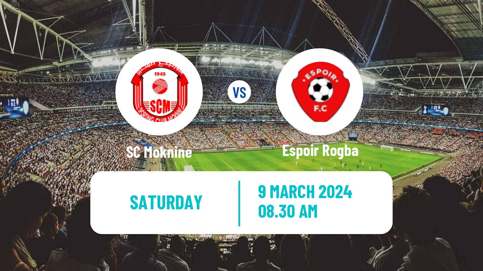 Soccer Tunisian Ligue 2 Moknine - Espoir Rogba