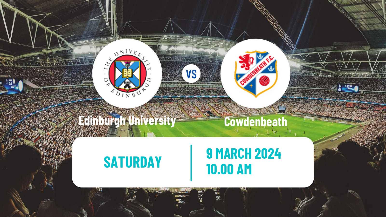 Soccer Scottish Lowland League Edinburgh University - Cowdenbeath