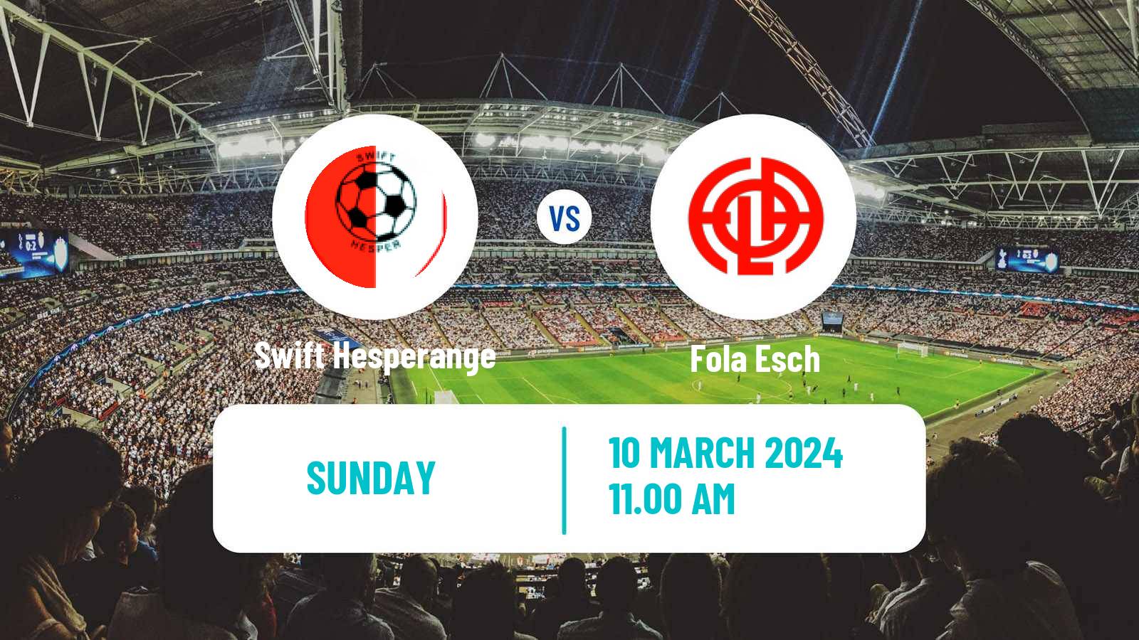 Soccer Luxembourg National Division Swift Hesperange - Fola Esch