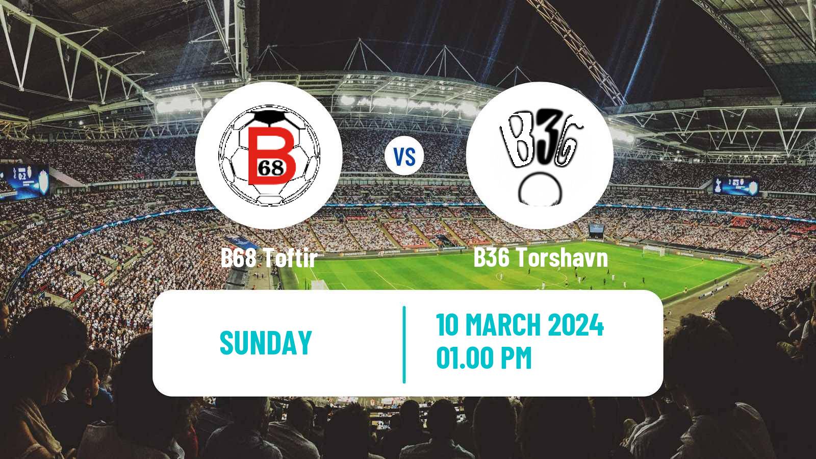 Soccer Faroe Islands Premier League B68 Toftir - B36 Torshavn