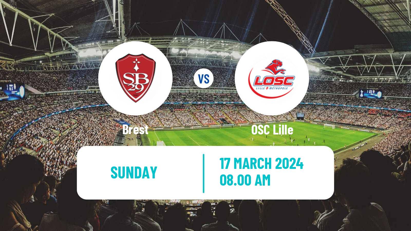 Soccer French Ligue 1 Brest - Lille