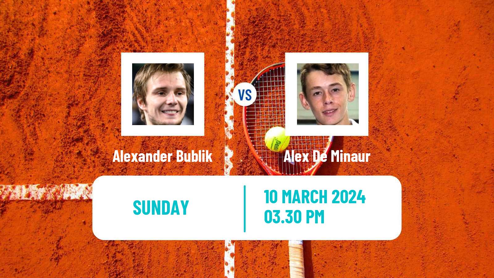 Tennis ATP Indian Wells Alexander Bublik - Alex De Minaur