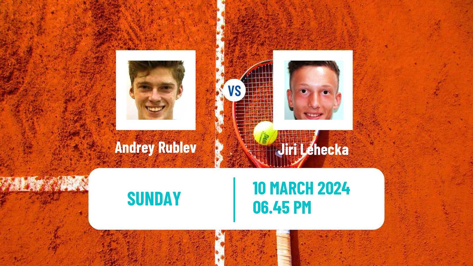Tennis ATP Indian Wells Andrey Rublev - Jiri Lehecka