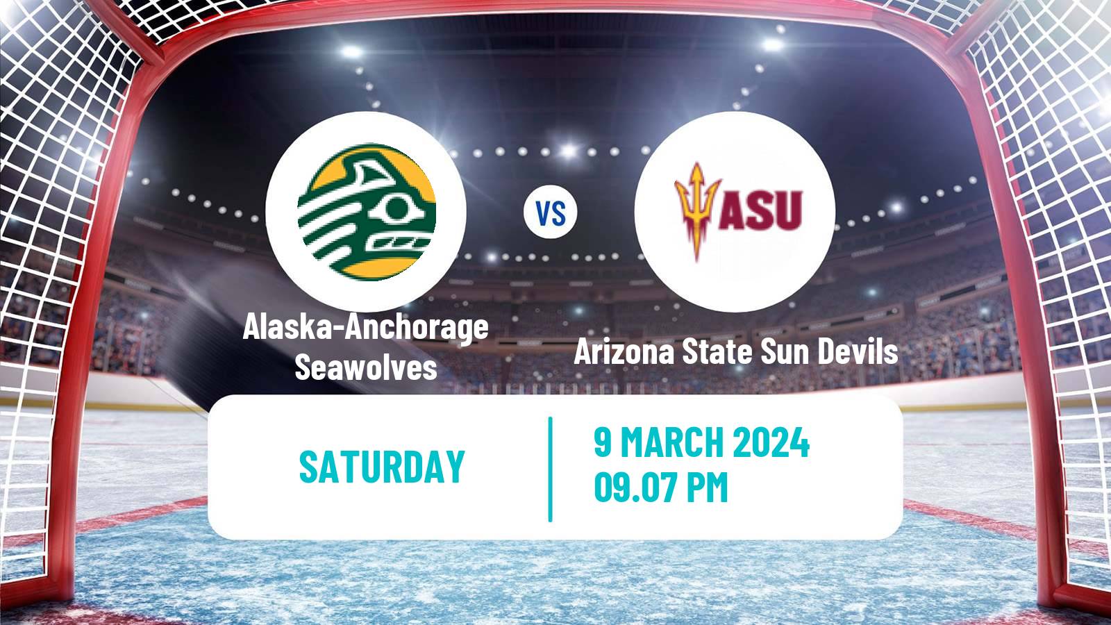 Hockey NCAA Hockey Alaska-Anchorage Seawolves - Arizona State Sun Devils