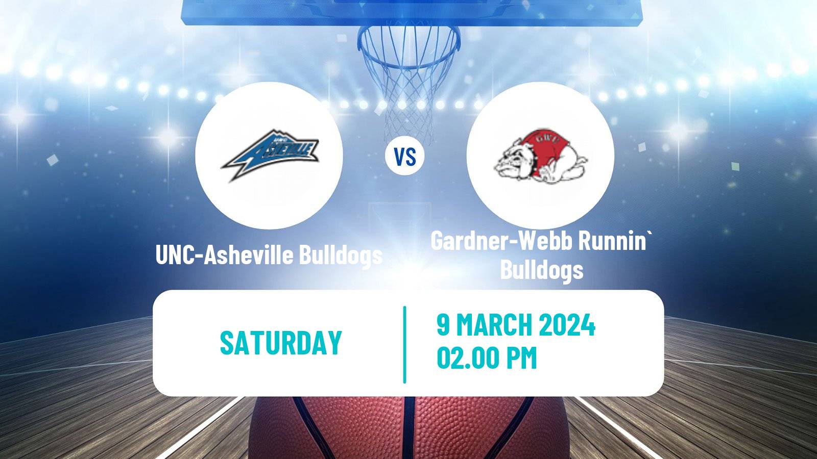 Basketball NCAA College Basketball UNC-Asheville Bulldogs - Gardner-Webb Runnin` Bulldogs