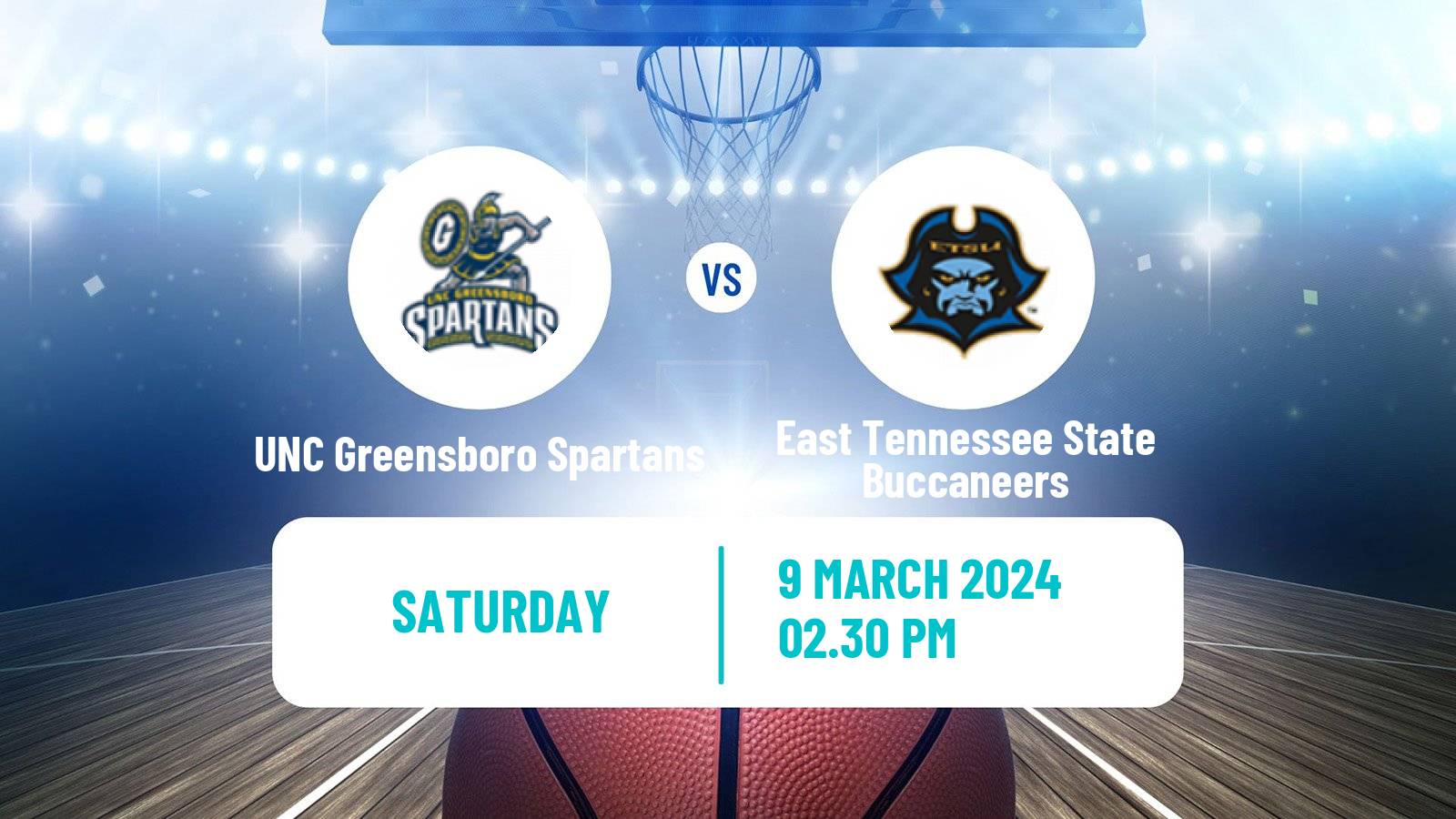 Basketball NCAA College Basketball UNC Greensboro Spartans - East Tennessee State Buccaneers