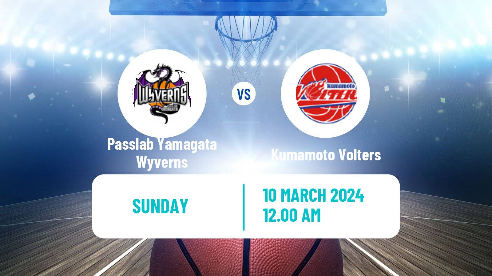 Basketball Japan B2 League Basketball Passlab Yamagata Wyverns - Kumamoto Volters