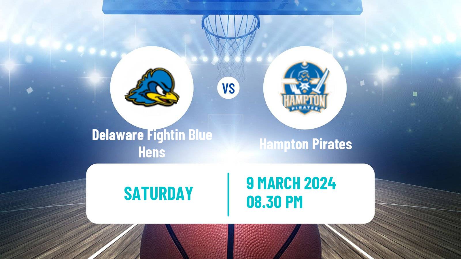 Basketball NCAA College Basketball Delaware Fightin Blue Hens - Hampton Pirates