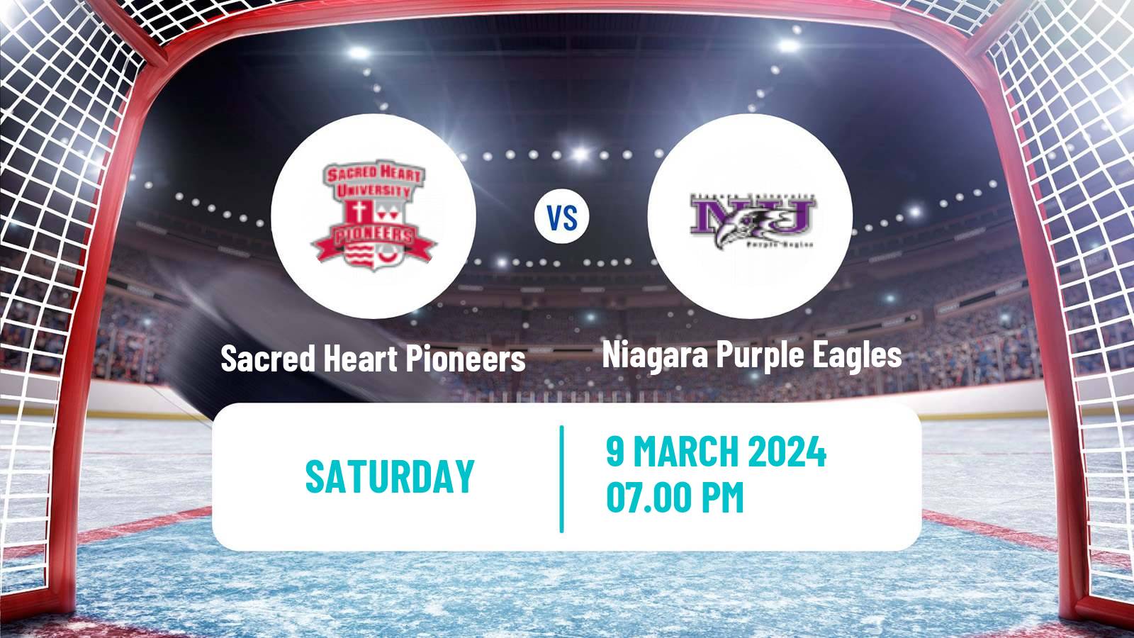 Hockey NCAA Hockey Sacred Heart Pioneers - Niagara Purple Eagles