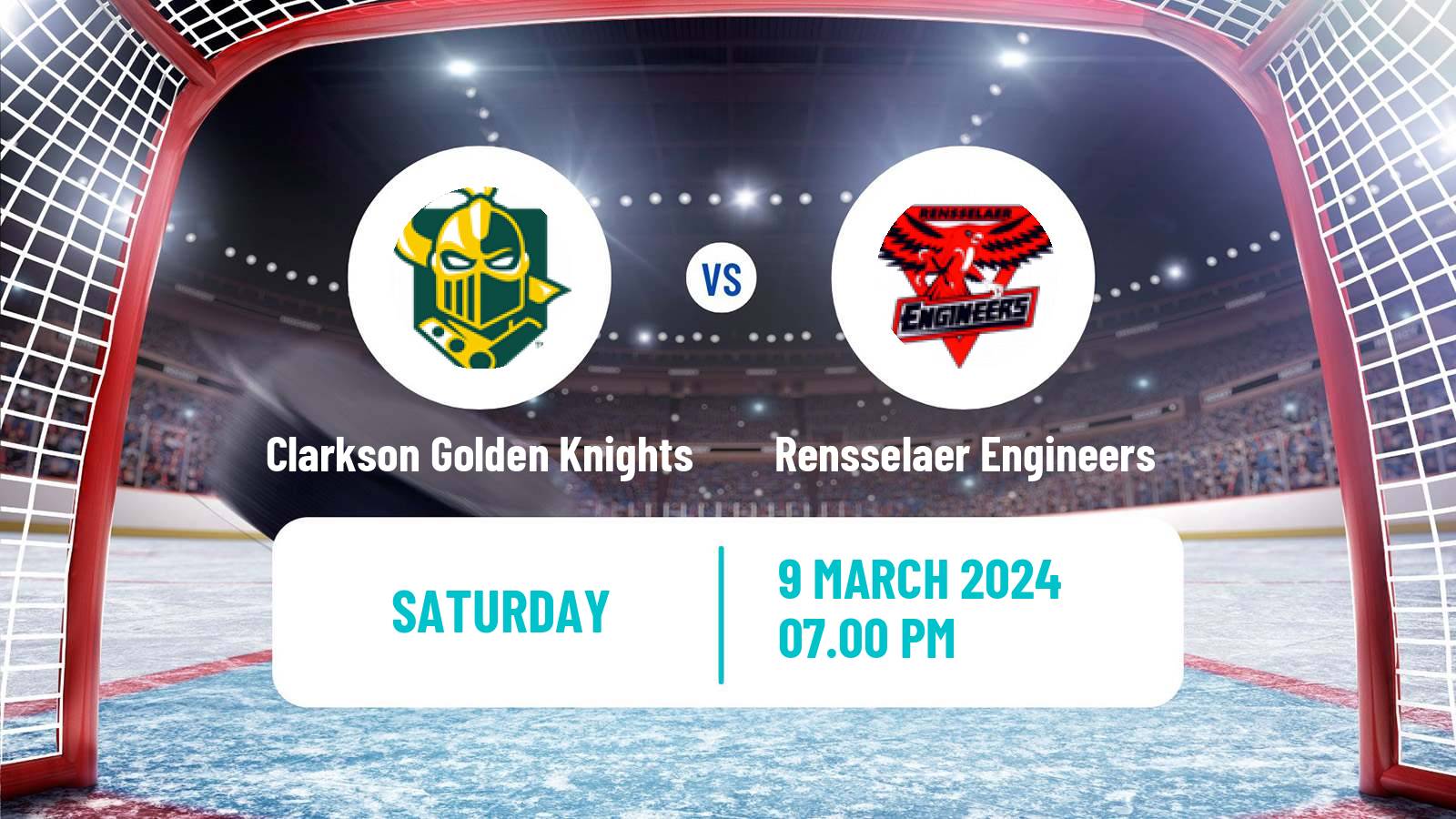 Hockey NCAA Hockey Clarkson Golden Knights - Rensselaer Engineers