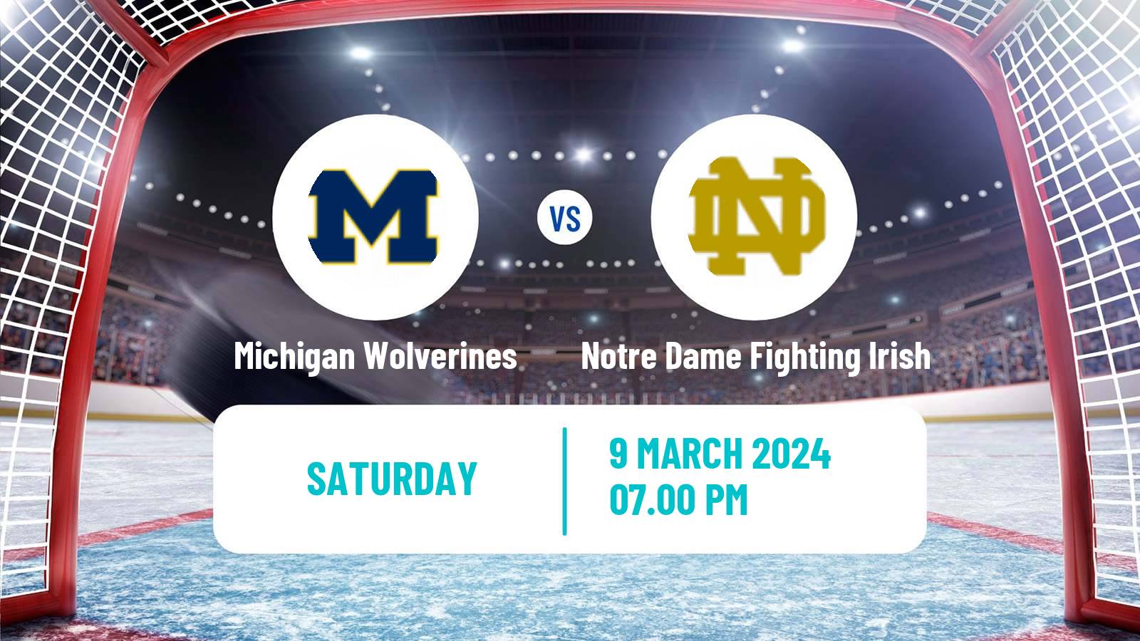 Hockey NCAA Hockey Michigan Wolverines - Notre Dame Fighting Irish
