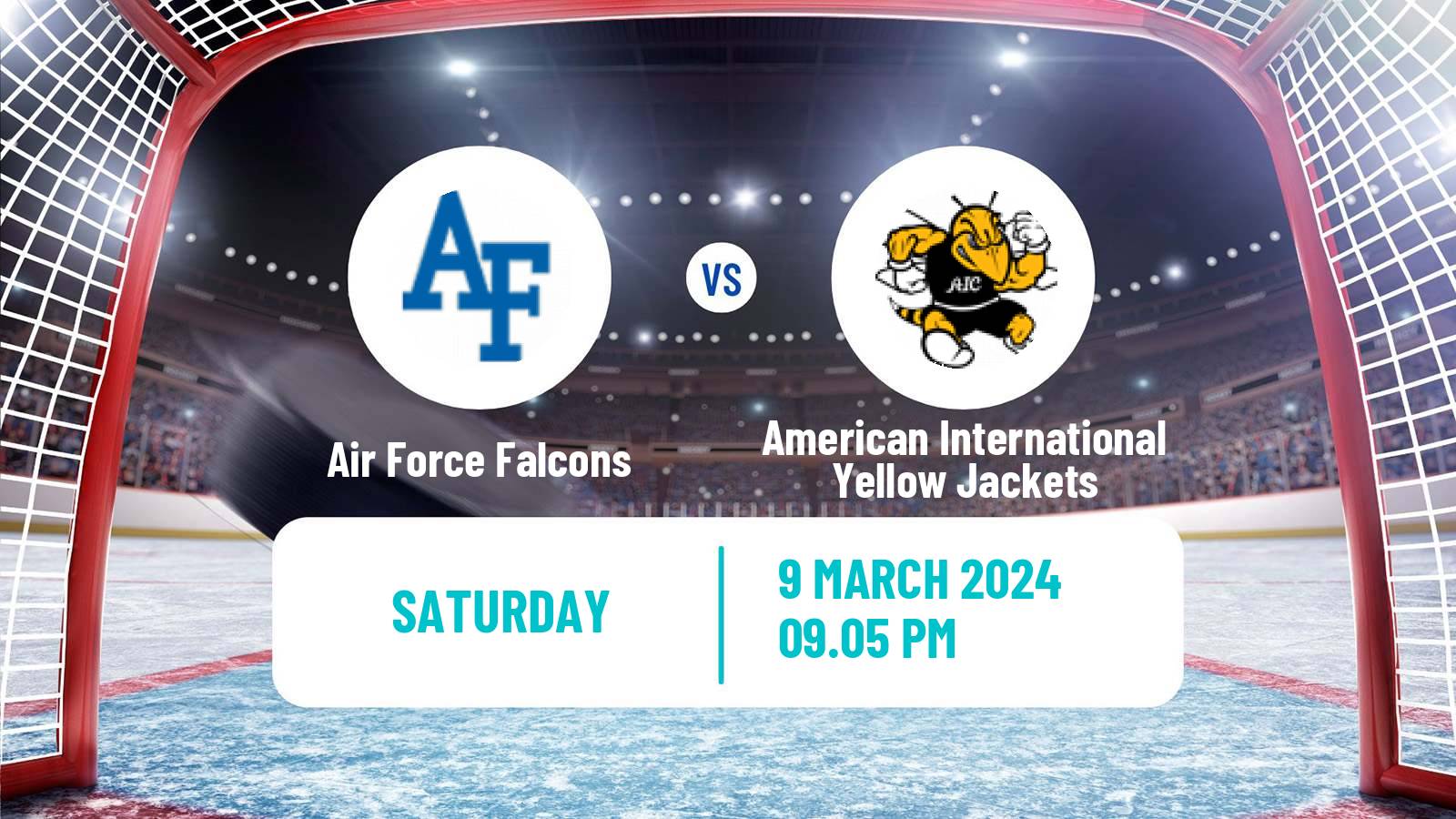 Hockey NCAA Hockey Air Force Falcons - American International Yellow Jackets