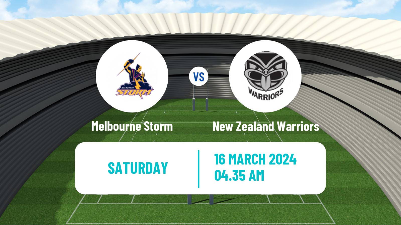 Rugby league Australian NRL Melbourne Storm - New Zealand Warriors