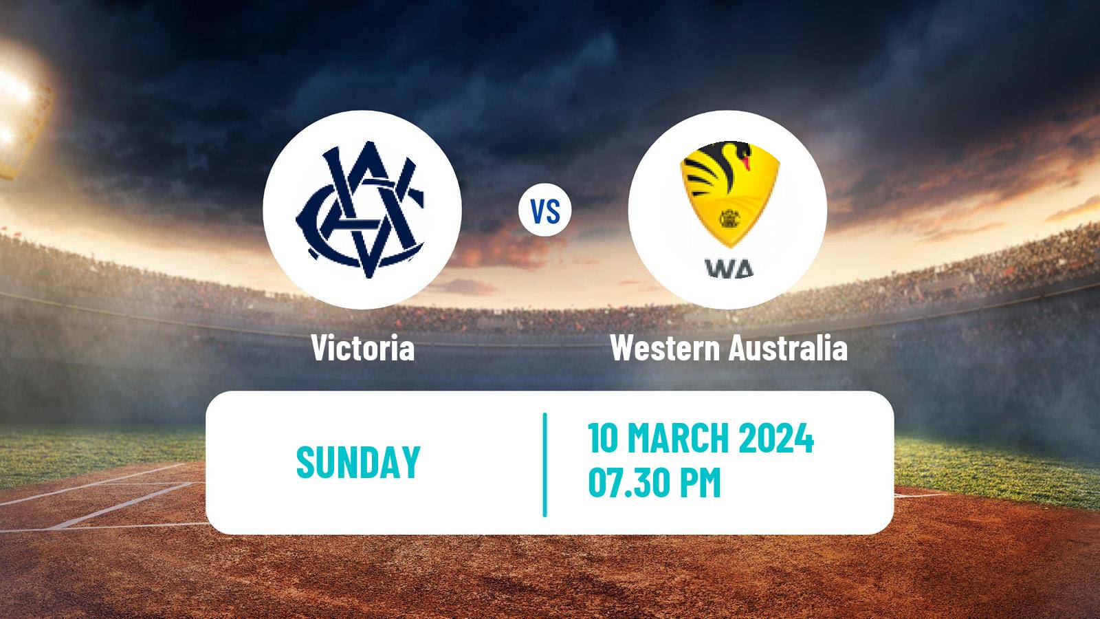 Cricket Australian Sheffield Shield Victoria - Western Australia