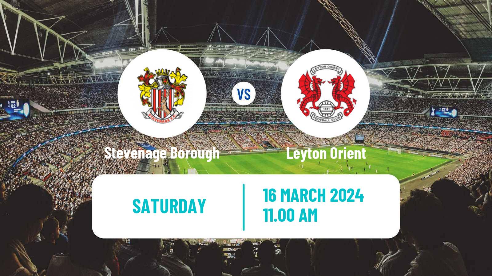 Soccer English League One Stevenage Borough - Leyton Orient