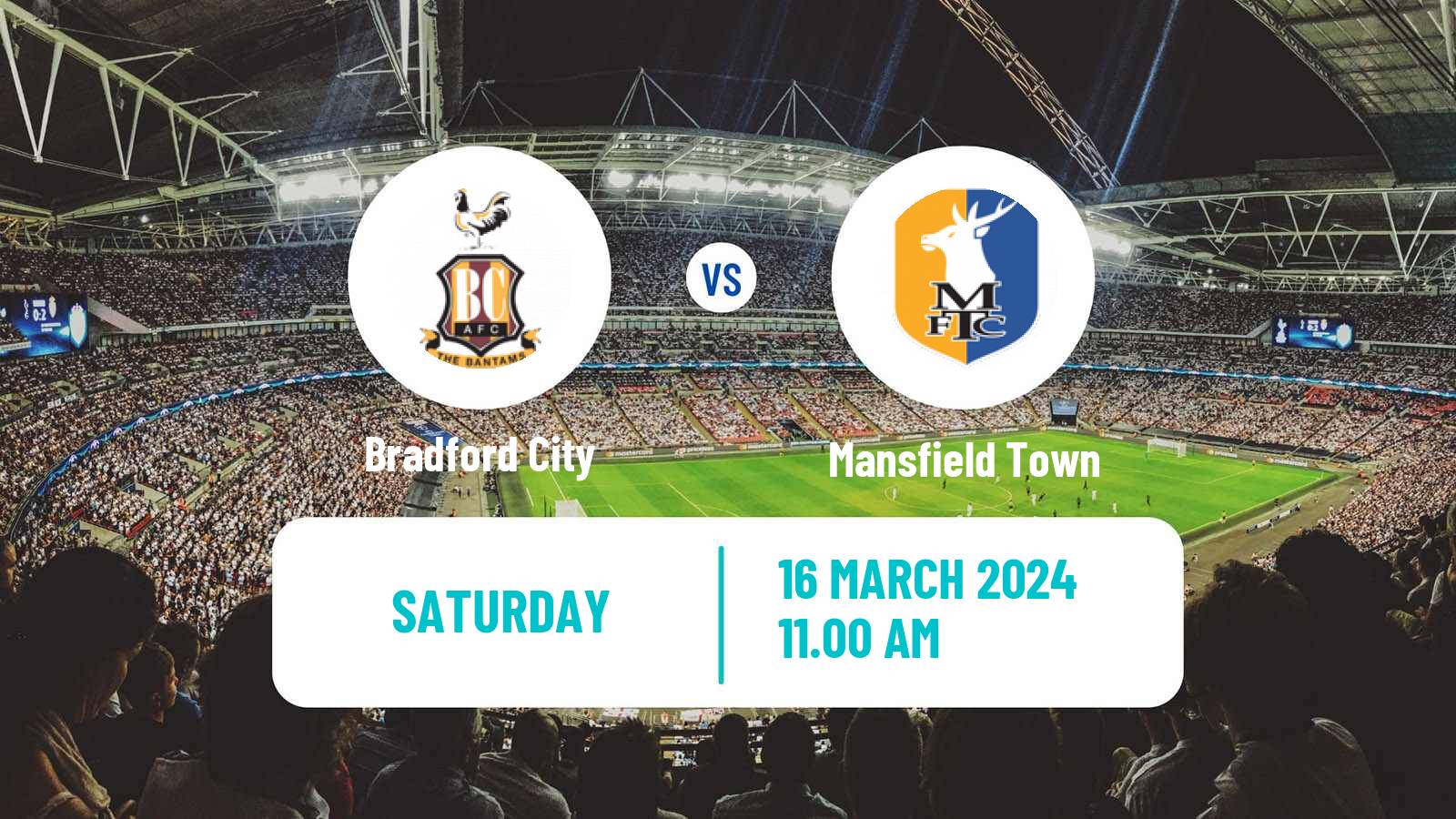Soccer English League Two Bradford City - Mansfield Town