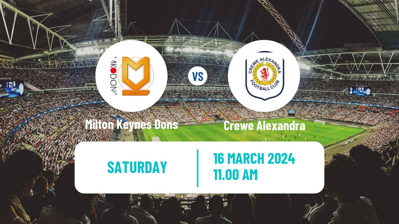 Soccer English League Two Milton Keynes Dons - Crewe Alexandra