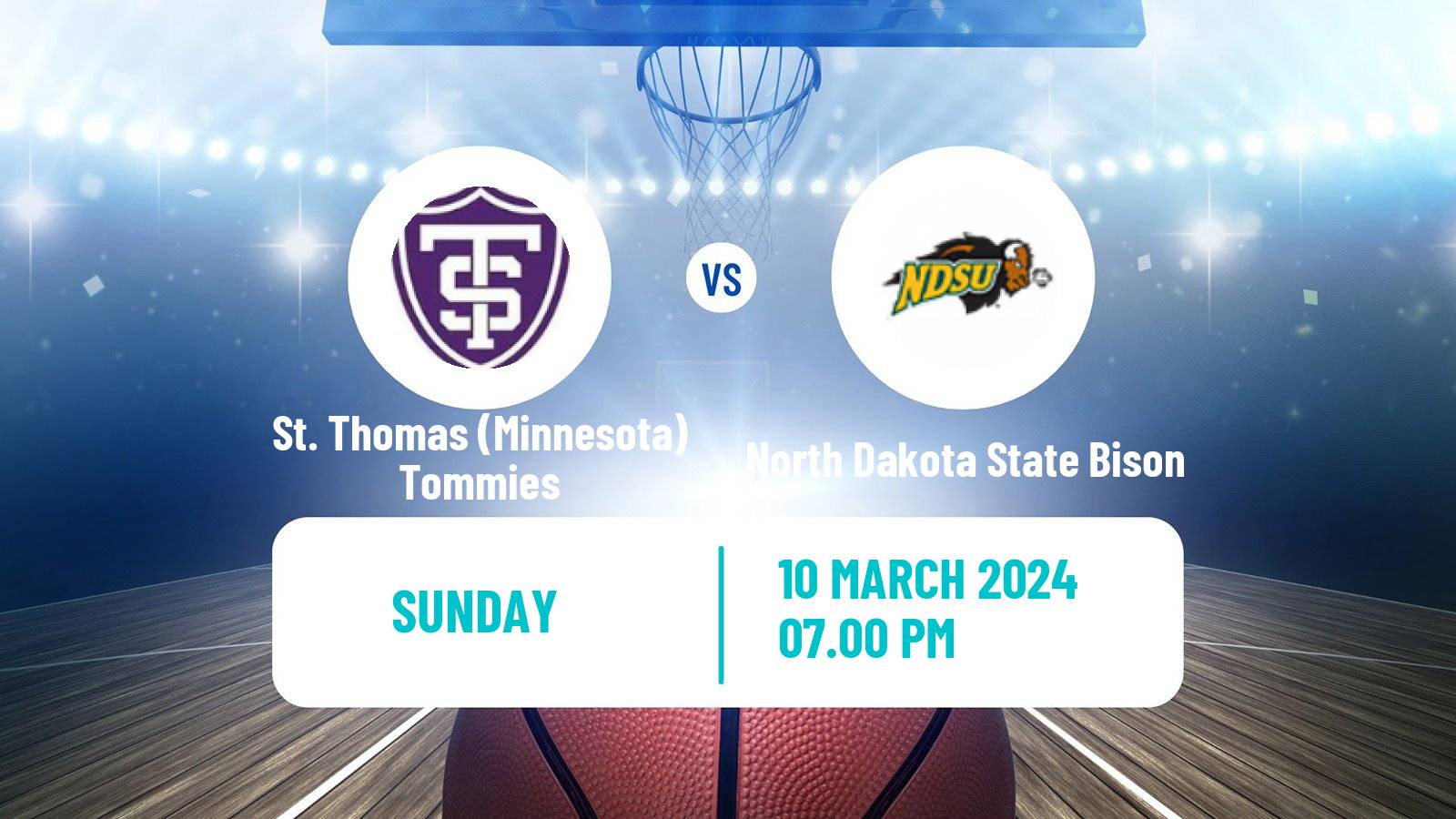Basketball NCAA College Basketball St. Thomas (Minnesota) Tommies - North Dakota State Bison