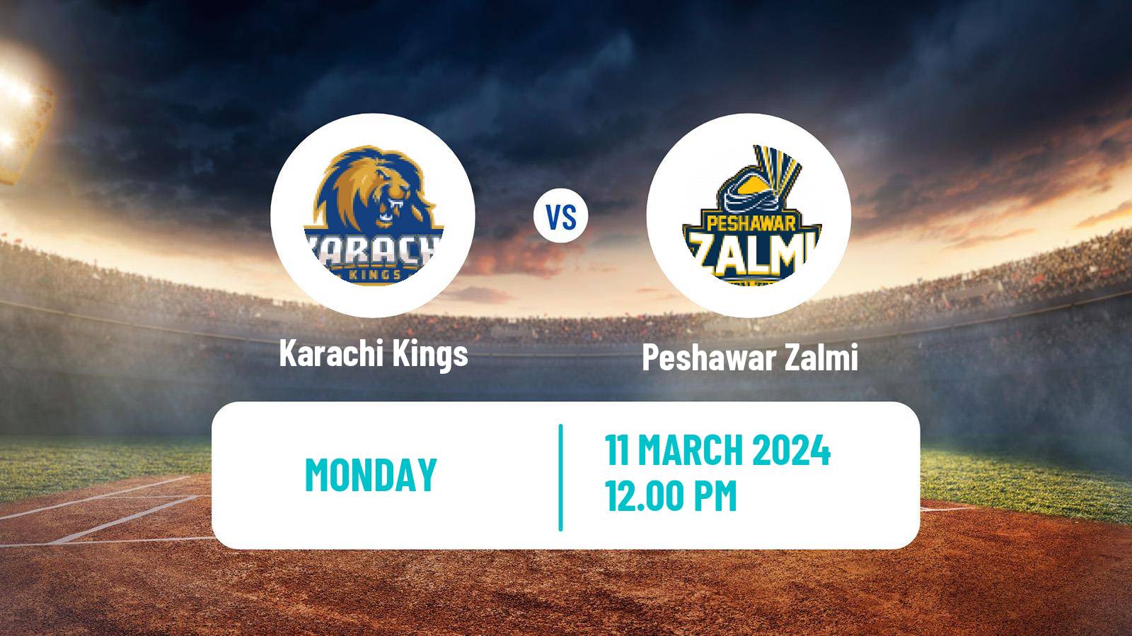 Cricket Pakistan Super League Cricket Karachi Kings - Peshawar Zalmi