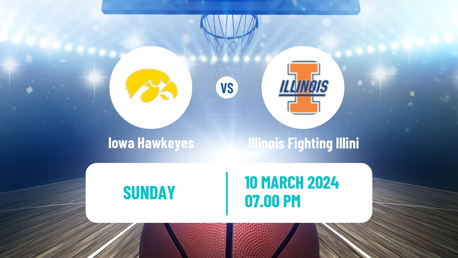 Basketball NCAA College Basketball Iowa Hawkeyes - Illinois Fighting Illini