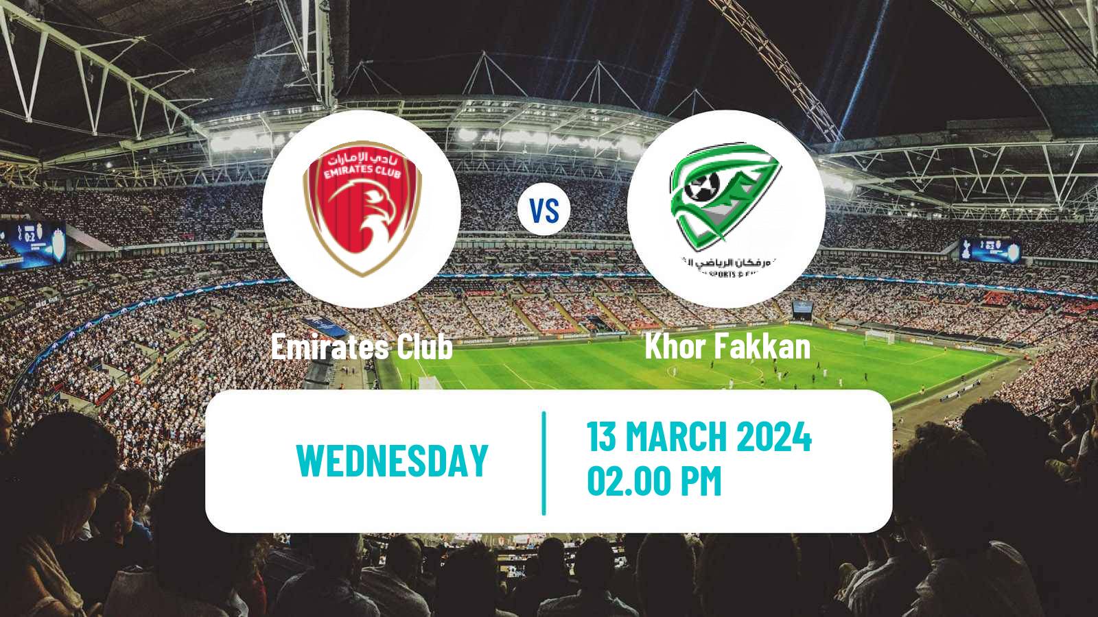 Soccer UAE Football League Emirates Club - Khor Fakkan