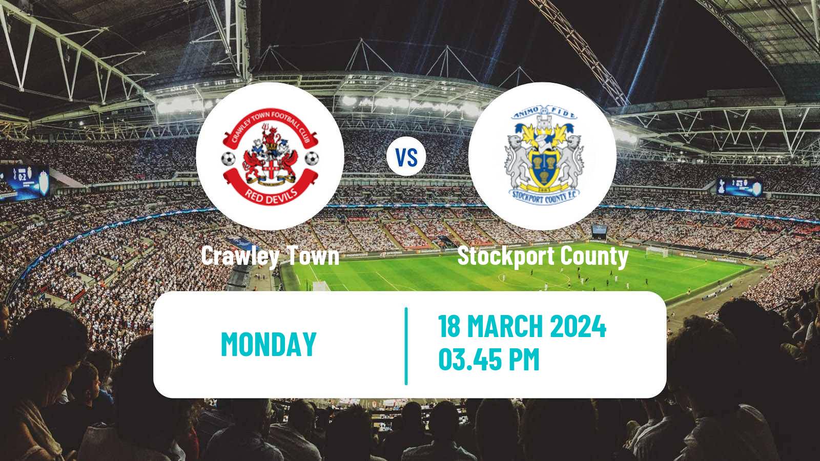 Soccer English League Two Crawley Town - Stockport County