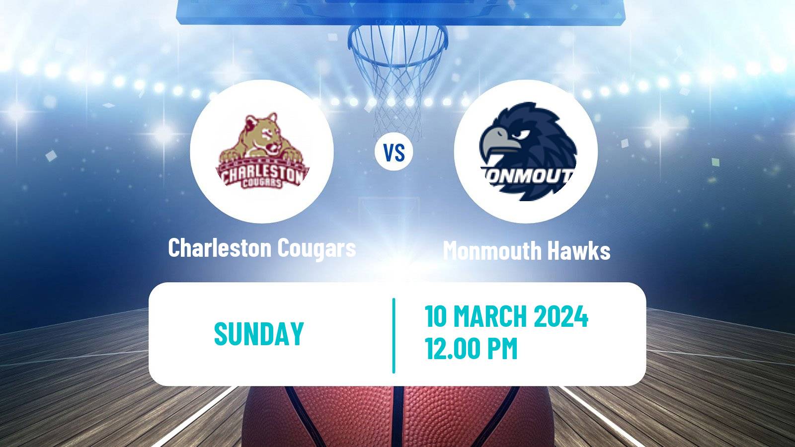 Basketball NCAA College Basketball Charleston Cougars - Monmouth Hawks