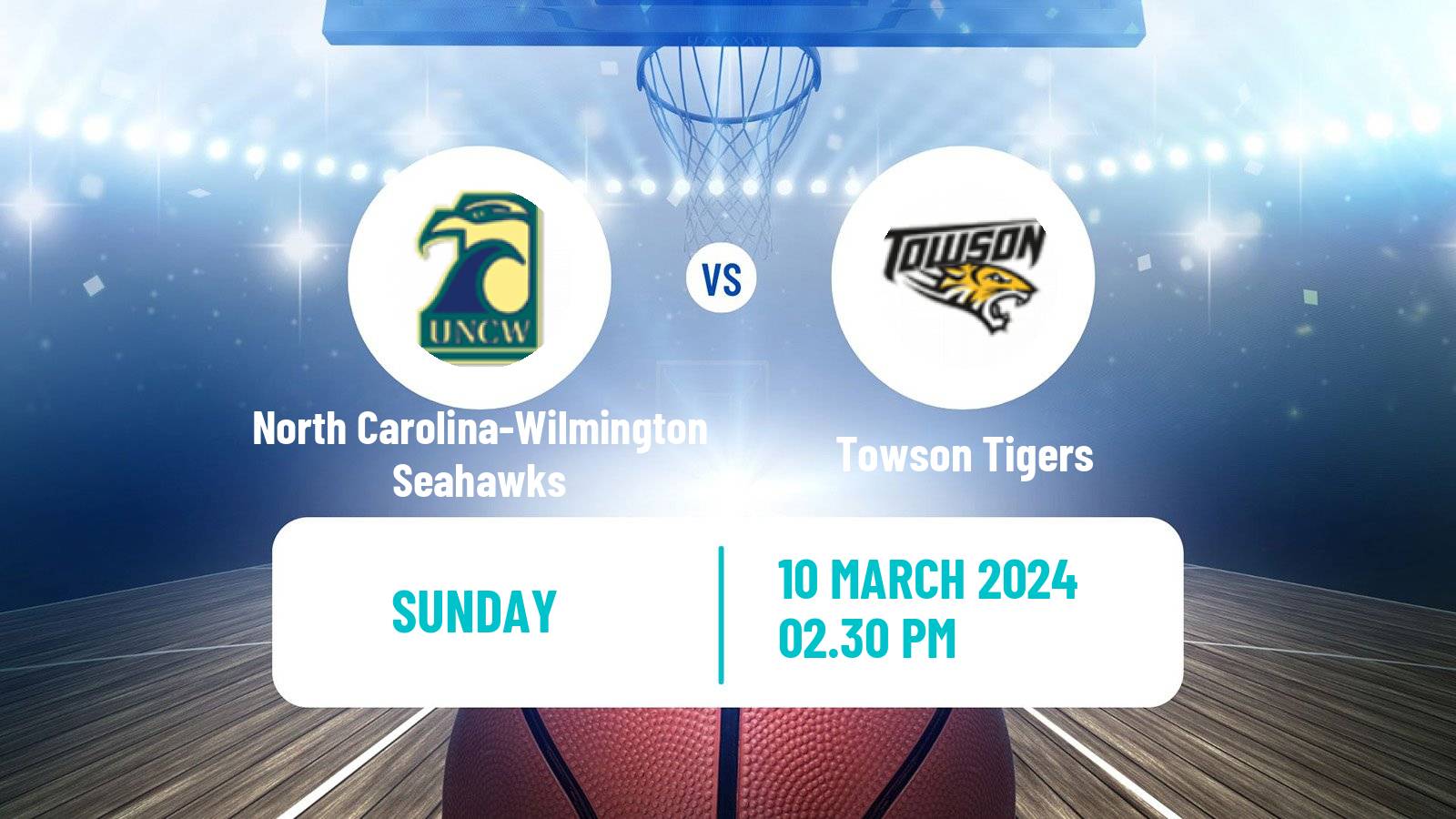 Basketball NCAA College Basketball North Carolina-Wilmington Seahawks - Towson Tigers