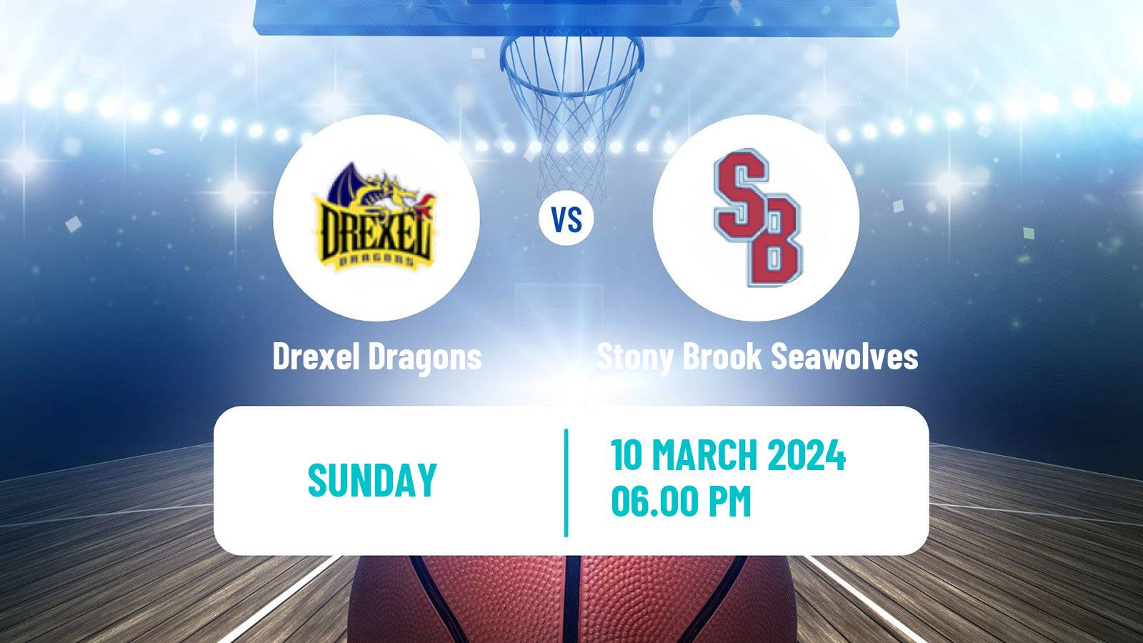 Basketball NCAA College Basketball Drexel Dragons - Stony Brook Seawolves