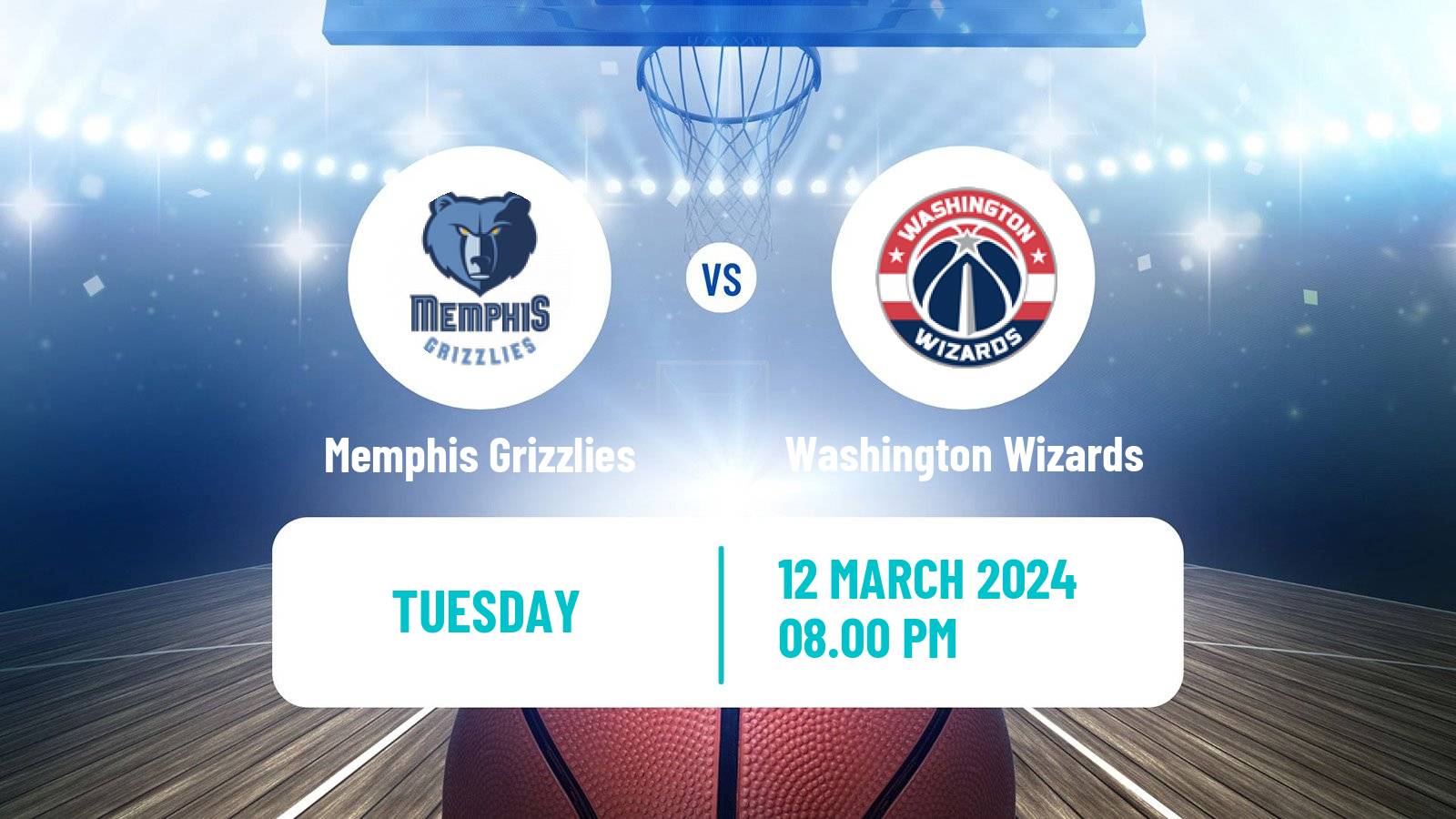 Basketball NBA Memphis Grizzlies - Washington Wizards